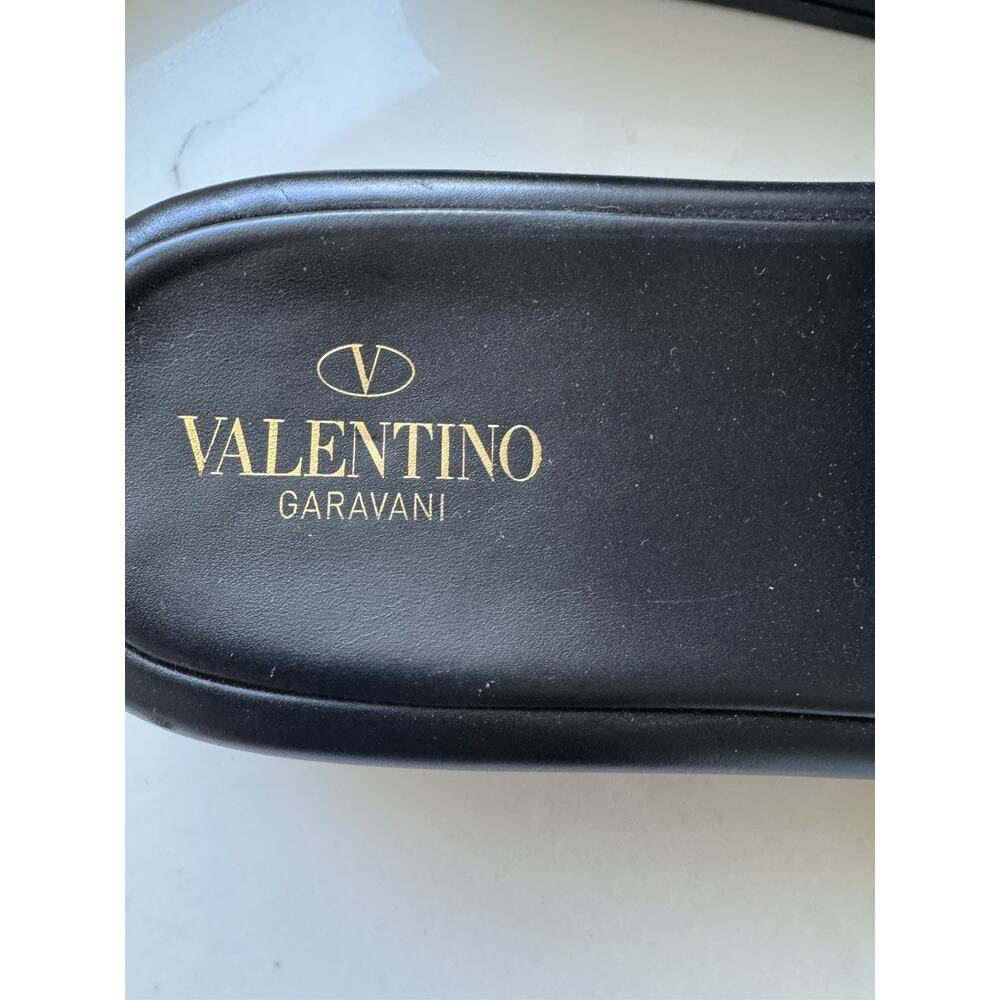 Valentino Dusty Black Leather VLogo Signature Platform Slides Size 41 Us 10.5 - Picture 3 of 15